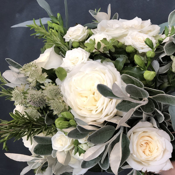 Enamel Tin Filled with Flowers - Whites